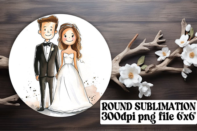 Whimsical Watercolor Wedding Ornaments Sublimation afrosvg 