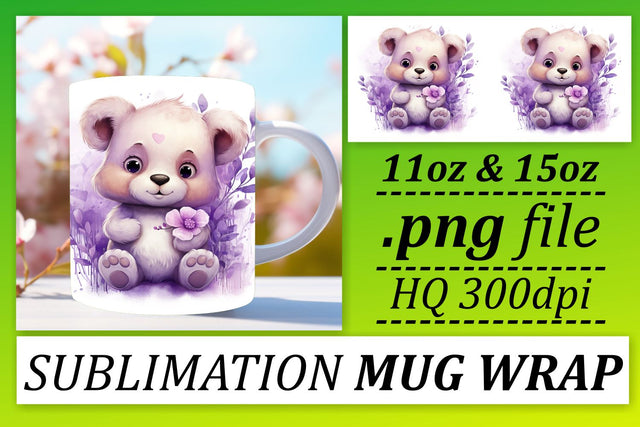 Whimsical Watercolors: Teddy Bear Sublimation Art Sublimation afrosvg 