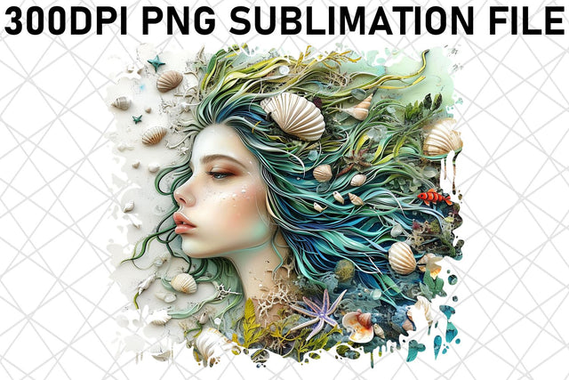 Whimsical Whimsical Mermaid Sublimation Pack Bundle Sublimation afrosvg 