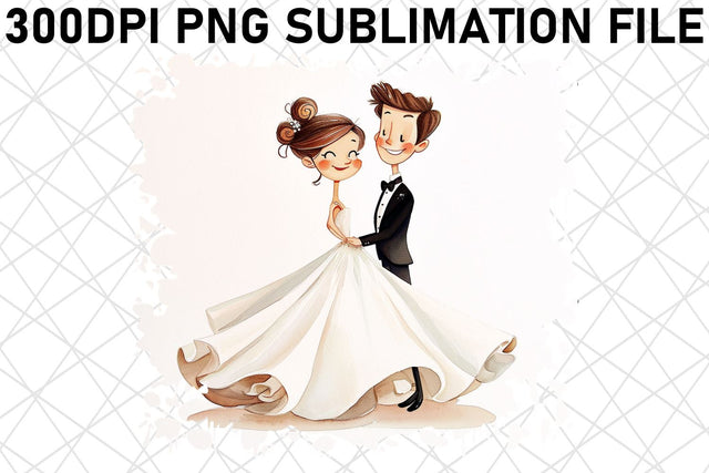 Whimsical Whispers: Watercolor Wedding Art Sublimation afrosvg 