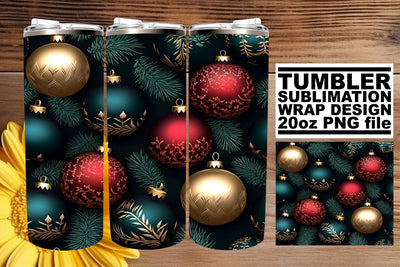 Whimsical Winter Delight Tumbler Wrap - 3D Christmas Patterns 20oz Sublimation afrosvg 
