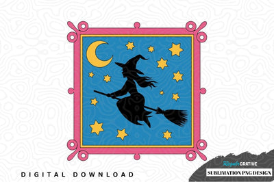 Whimsical witch sublimation png design Sublimation Regulrcrative 
