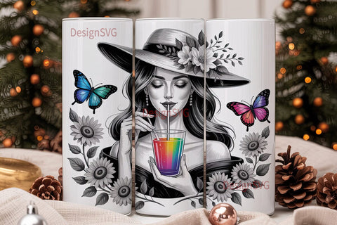 Whimsical Witchy Woman 20oz Tumbler Wrap Sublimation DesignSVG 