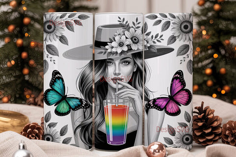 Whimsical Witchy Woman 20oz Tumbler Wrap Sublimation DesignSVG 