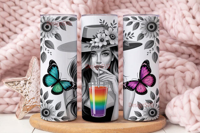 Whimsical Witchy Woman 20oz Tumbler Wrap Sublimation DesignSVG 