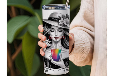 Whimsical Witchy Woman 20oz Tumbler Wrap Sublimation DesignSVG 