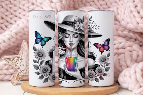 Whimsical Witchy Woman 20oz Tumbler Wrap Sublimation DesignSVG 