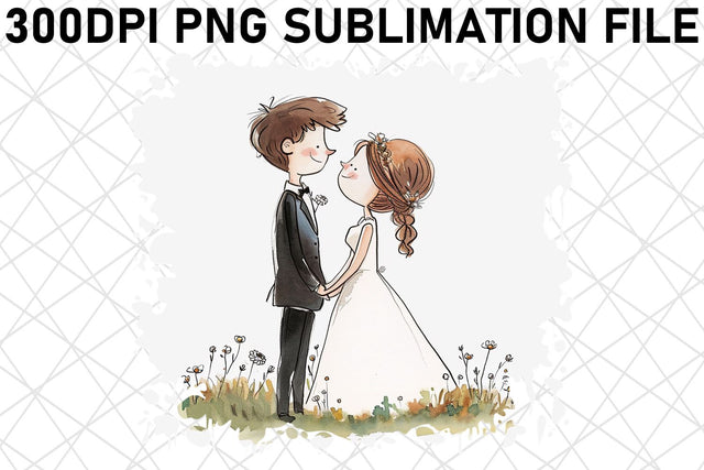 Whimsical Wonders: Watercolor Marriage Bundle Sublimation afrosvg 