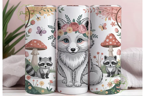 Whimsical Woodland 20oz Tumbler Wrap Sublimation PixelChick 