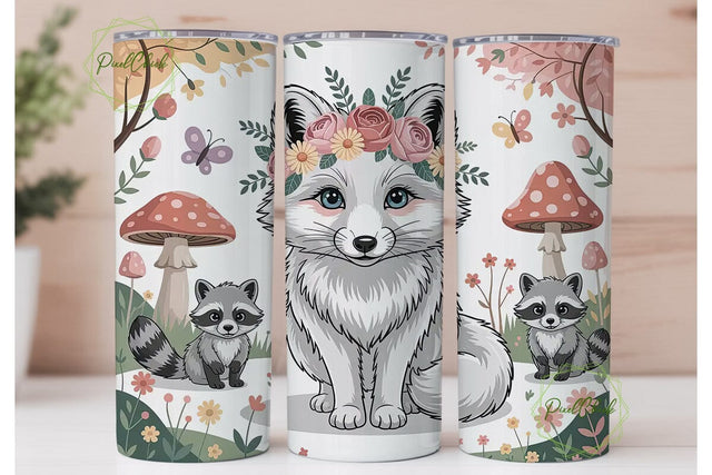 Whimsical Woodland 20oz Tumbler Wrap Sublimation PixelChick 