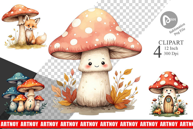 Whimsical Woods Clipart Sublimation artnoy 