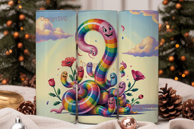 Whimsical Worms 20oz Tumbler Wrap Sublimation DesignSVG 