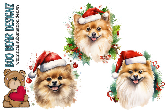 Whimsy Christmas Pomeranian Clipart Sublimation Boo Bear Designz 