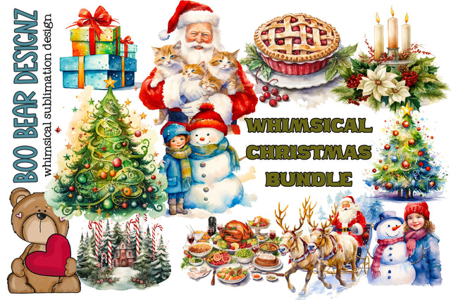 Whimsy Christmas Sublimation bundle Sublimation Boo Bear Designz 
