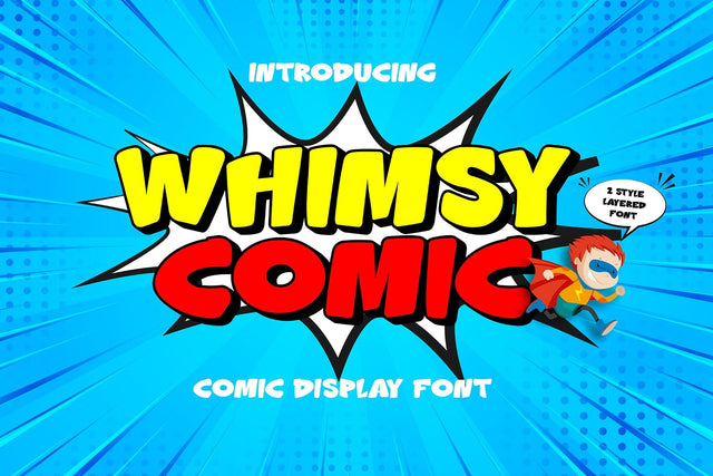 Whimsy Comic - Cute Layered Font Font Mozzatype 