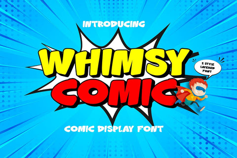 Whimsy Comic - Cute Layered Font Font Mozzatype 