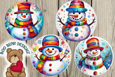 Whimsy Snowman Clipart Sublimation Boo Bear Designz 