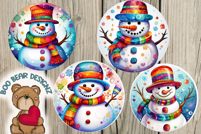 Whimsy Snowman Clipart Sublimation Boo Bear Designz 