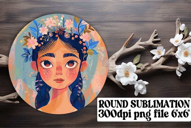 Whimsy Watercolor Lady Ornament - Sublimation Keychain Sublimation afrosvg 