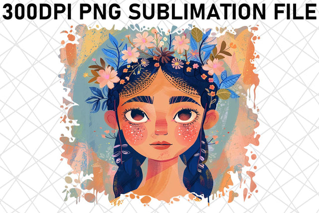 Whimsy Watercolor Lady PNG Design - Sublimation Sublimation afrosvg 
