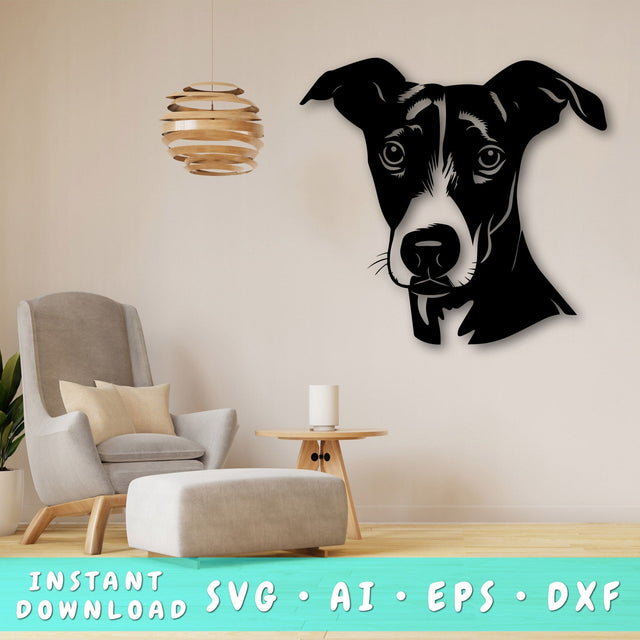 Whippet Laser SVG Cut File, Whippet Glowforge File, Whippet DXF, Whippet Wall Art SVG SVG HappyDesignStudio 