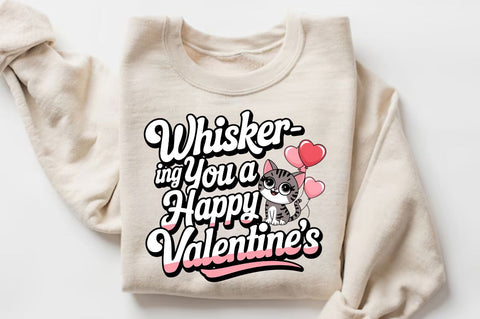 Whisker ing you a Happy Valentine’s Sublimation Design Sublimation Regulrcrative 