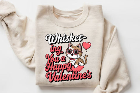 Whisker ing you a Happy Valentine’s Sublimation Design Sublimation Regulrcrative 