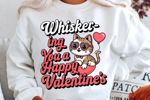 Whisker ing you a Happy Valentine’s Sublimation Design Sublimation Regulrcrative 