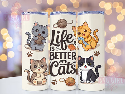 Whiskers & Chaos Funny Cat Tumbler, Cat Lover Tumbler Wrap, Life With Cats Design, 20oz Cat Tumbler Wrap, Pet Lover Sublimation, Cute Cat Tumbler Wrap, Cat Mom Tumbler Design Sublimation SvggirlplusArt 