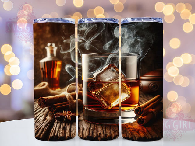 Whiskey Cigar Glass 20oz Bourbon Tumbler, Whiskey Glass Tumbler Wrap, Cigar Smoker Tumbler, 20oz Tumbler Design, Sublimation Tumbler Wrap, Bourbon Lover Tumbler, Elegant Whiskey Tumbler Sublimation SvggirlplusArt 
