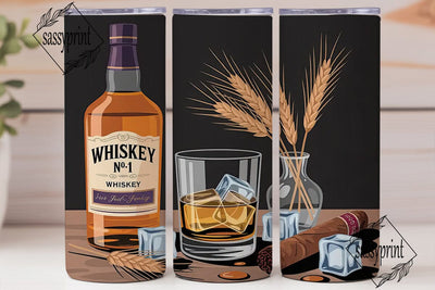 Whiskey Cigar Tumbler Wrap Sublimation sassyprint 