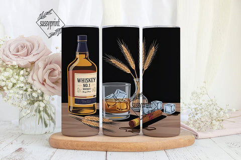 Whiskey Cigar Tumbler Wrap Sublimation sassyprint 