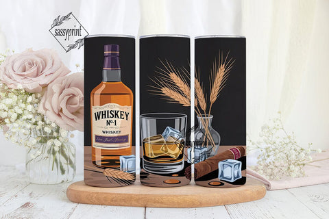 Whiskey Cigar Tumbler Wrap Sublimation sassyprint 