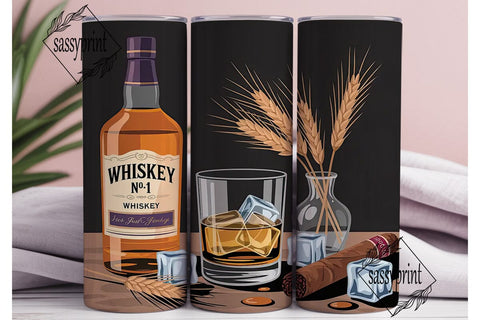 Whiskey Cigar Tumbler Wrap Sublimation sassyprint 
