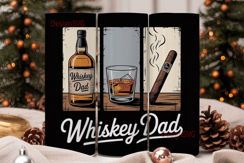 Whiskey Dad 20oz Tumbler Wrap Sublimation DesignSVG 