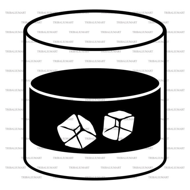 Whiskey Glass with Ice Cubes SVG TribaliumArtSF 