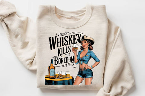 Whiskey Kills The BOREDOM Sublimation Design Sublimation Regulrcrative 