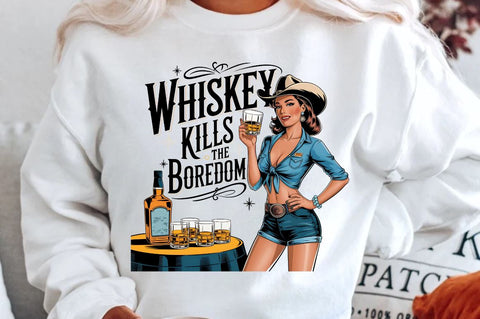 Whiskey Kills The BOREDOM Sublimation Design Sublimation Regulrcrative 
