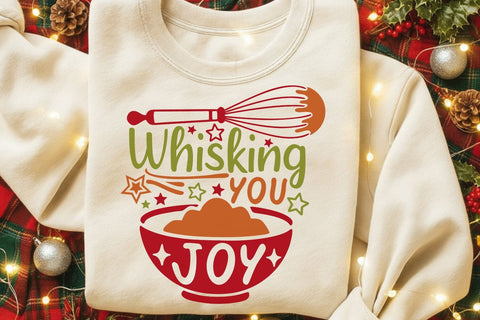 Whisking You Joy| Funny Christmas Baking SVG Cutting Files. SVG CosmosFineArt 