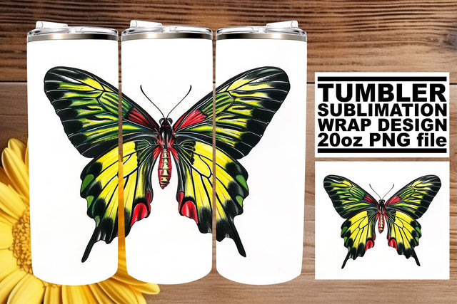 Whispering Wings: Sublimation Tumbler Wrap - 20oz, Spring Theme Sublimation afrosvg 