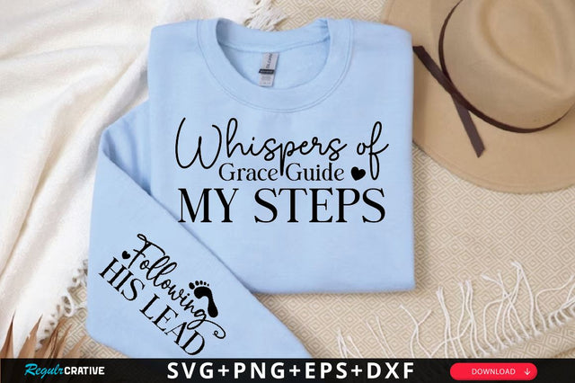 Whispers of Grace Guide My Steps Sleeve SVG Design, Christian Sleeve SVG, Faith SVG Design, Jesus Sleeve SVG, Religious Sleeve SVG SVG Regulrcrative 