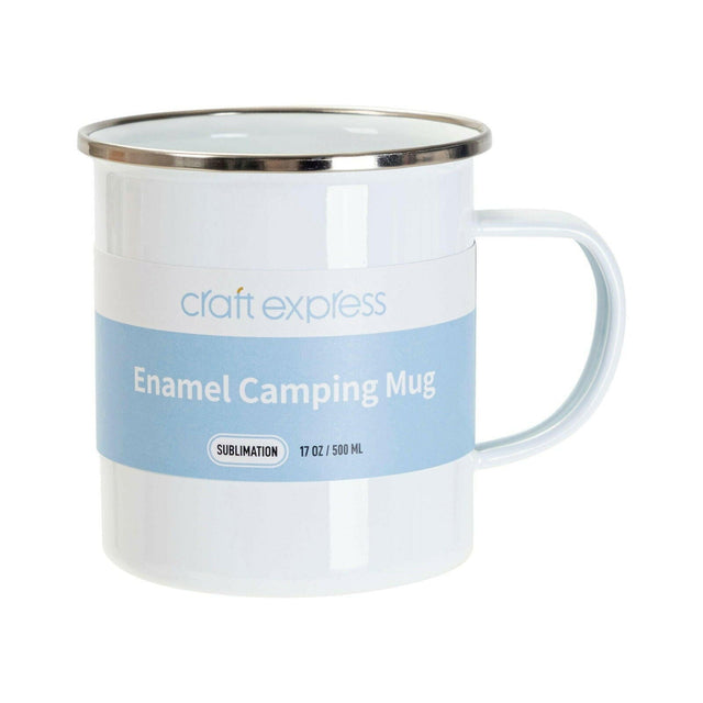 White 17oz Camping Mug | Craft Express Sublimation-Ready Enamel Mug | Blanks for Sublimation Physical Craft Express 