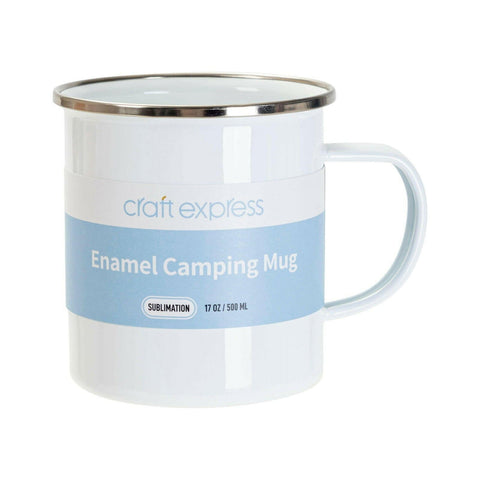 White 17oz Camping Mug | Craft Express Sublimation-Ready Enamel Mug | Blanks for Sublimation Physical Craft Express 