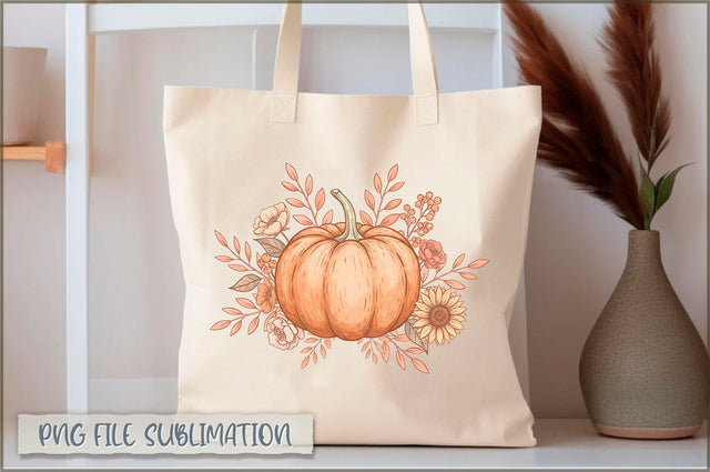 White Boho Pumpkin Fall Tote Bag Sublimation Shetara Begum 
