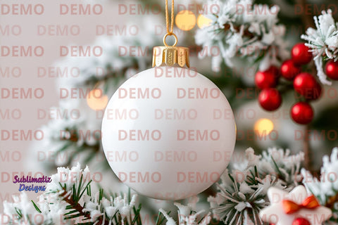 White Christmas Ornament Mockup Mock Up Photo Sublimatiz Designs 