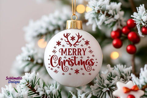 White Christmas Ornament Mockup Mock Up Photo Sublimatiz Designs 