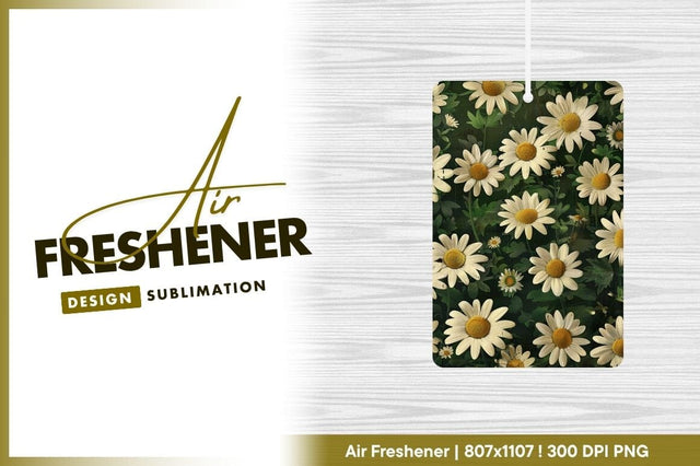 White Daisies with Yellow Centers on Green Foliage Background Sublimation Regulrcrative 