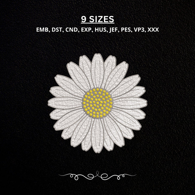 White Daisy Flower Embroidery Design – Simple Floral Daisy Blossom Machine Embroidery File Embroidery/Applique DESIGNS PatternFeed8 