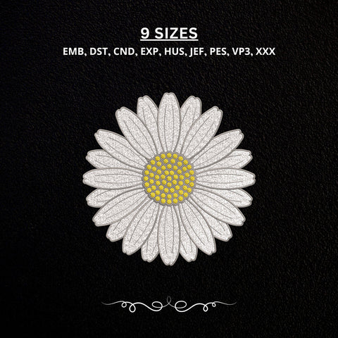 White Daisy Flower Embroidery Design – Simple Floral Daisy Blossom Machine Embroidery File Embroidery/Applique DESIGNS PatternFeed8 