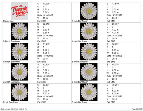White Daisy Flower Embroidery Design – Simple Floral Daisy Blossom Machine Embroidery File Embroidery/Applique DESIGNS PatternFeed8 